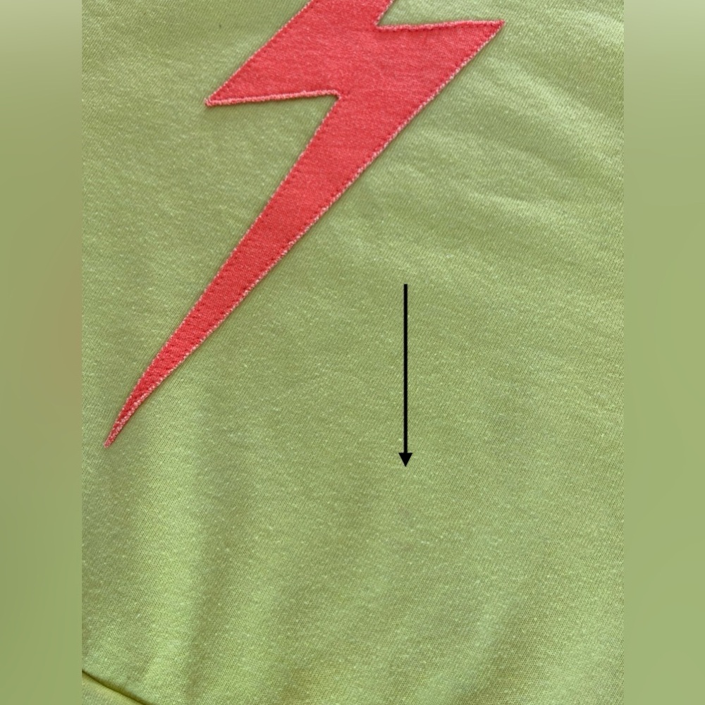 Aviator Nation Lime Green Sweatshirt & Hoodie Set with Pink Lightning Bolt - Picture 7 of 16